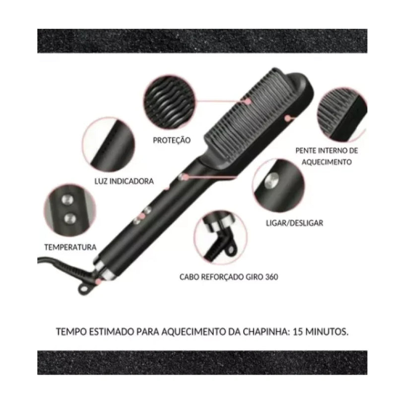 Escova Alisadora 5 Em 1 Temperatura Ajustável Bivolt