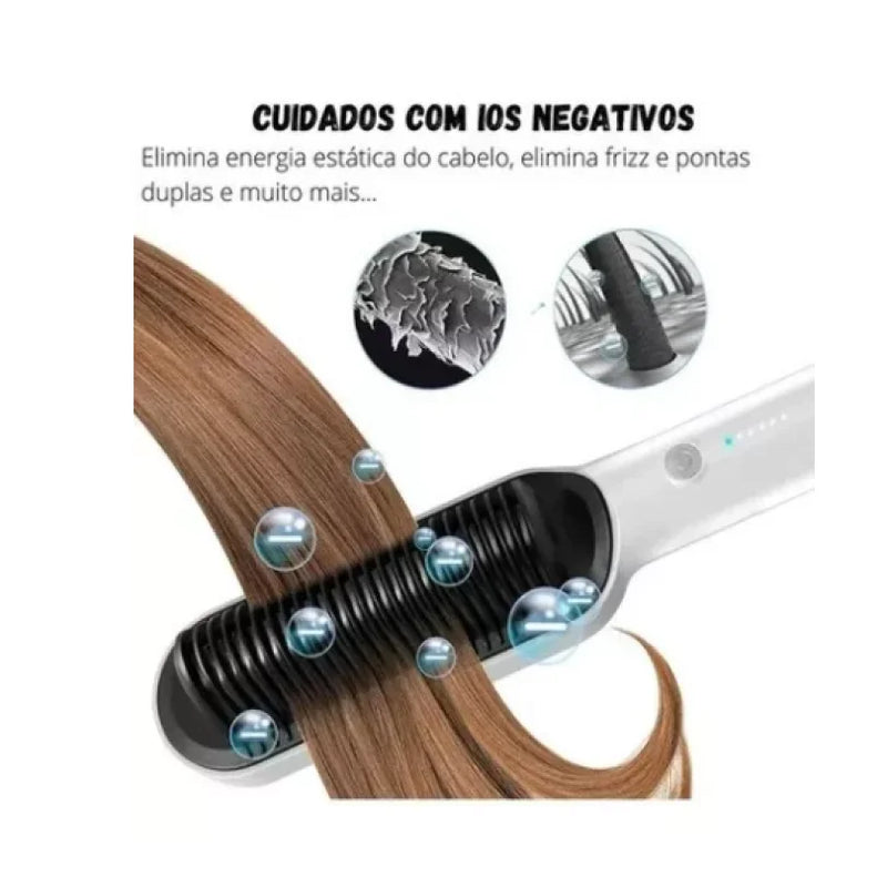 Escova Alisadora 5 Em 1 Temperatura Ajustável Bivolt