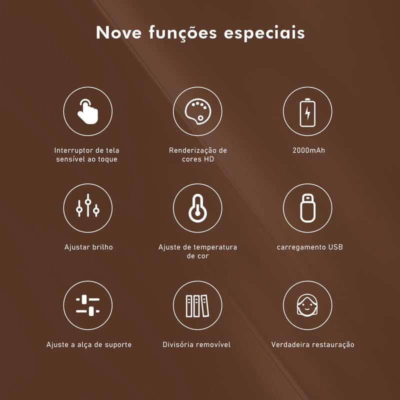 Bolsa e Necessaire de Maquiagem com LED