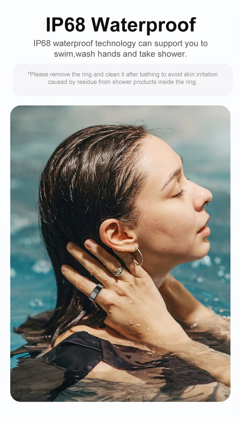 Anel Inteligente IA - Smart Ring, Elegante e Moderno,  Monitoramento de Saúde e Esporte