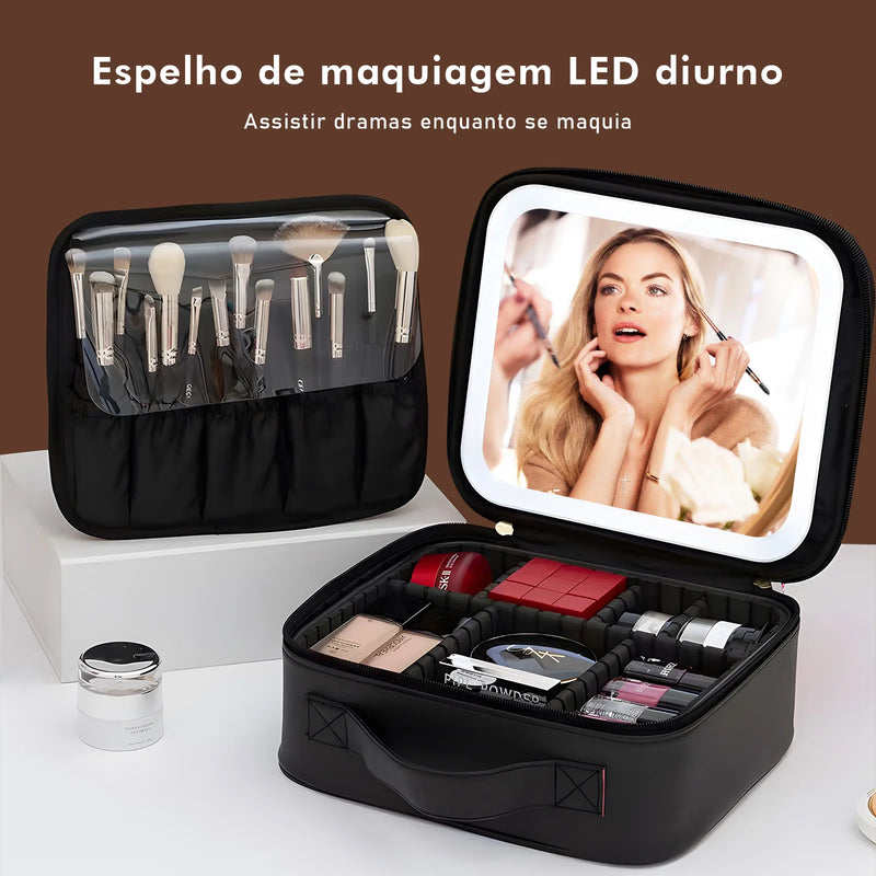 Bolsa e Necessaire de Maquiagem com LED