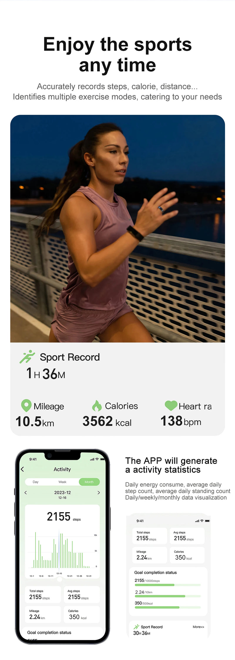 Anel Inteligente IA - Smart Ring, Elegante e Moderno,  Monitoramento de Saúde e Esporte