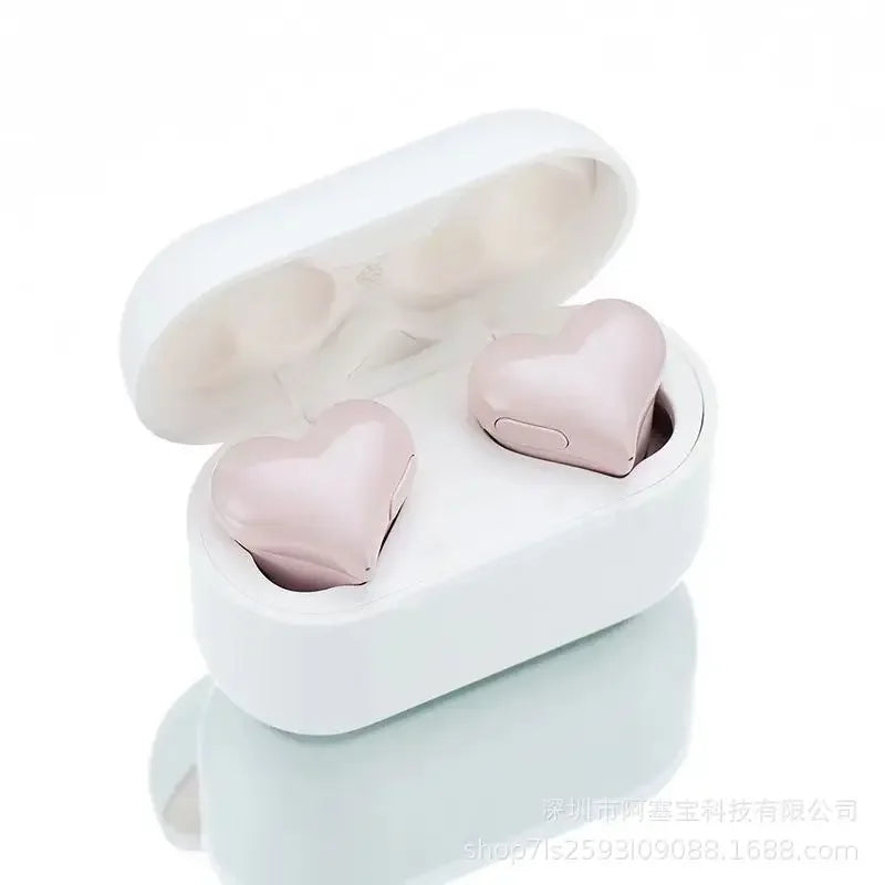 Fones de Ouvido Sem Fio Bluetooth em formato de coração e led.