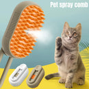 Escova Elétrica Spray de Água para gatos 3 em 1. Escova para remoção de pelos, anti-respingos, massageador para animais de estimação.